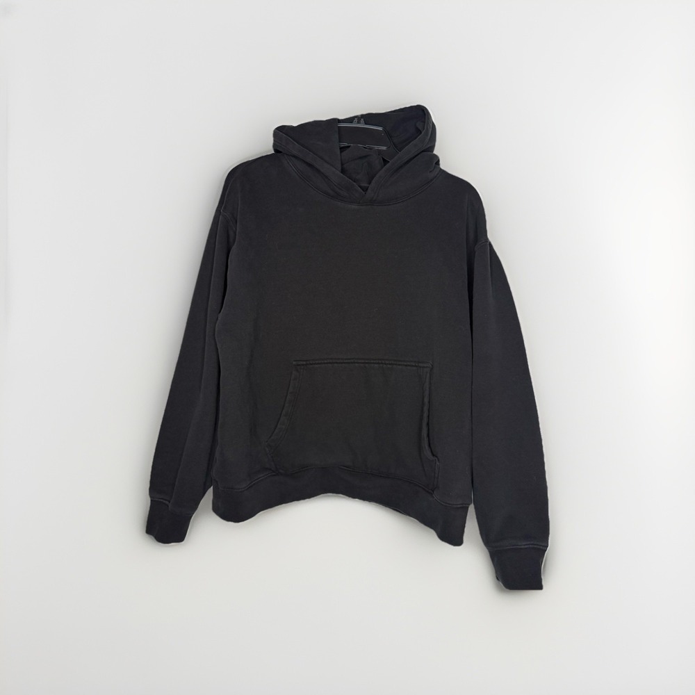 Quince Men 100% Organic Cotton Pullover Hoodie Black Size Large